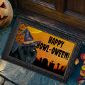 Pomeranian HAPPY HOWL-OWEEN Welcome Mat