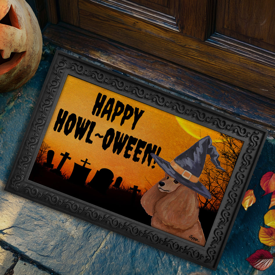 Poodle HAPPY HOWL-OWEEN Welcome Mat