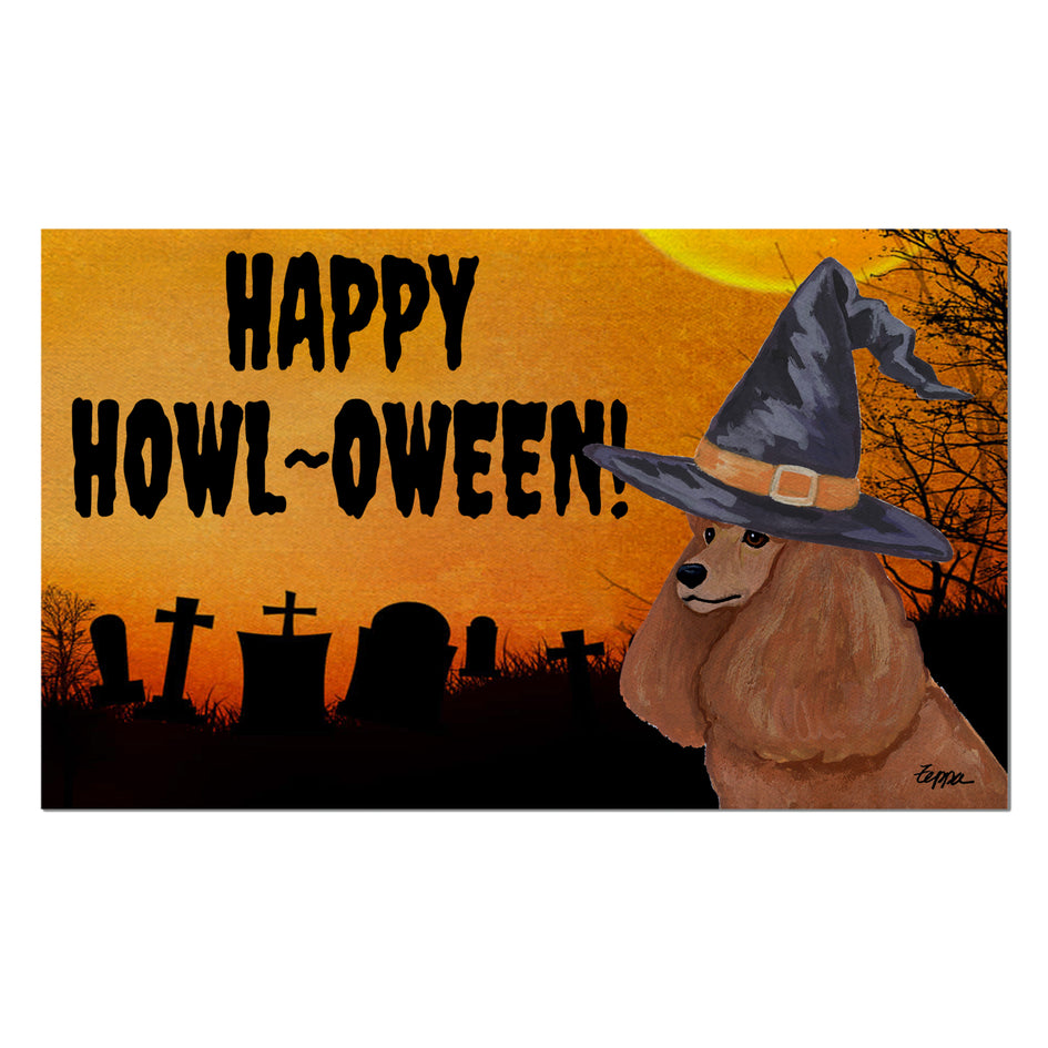 Poodle HAPPY HOWL-OWEEN Welcome Mat