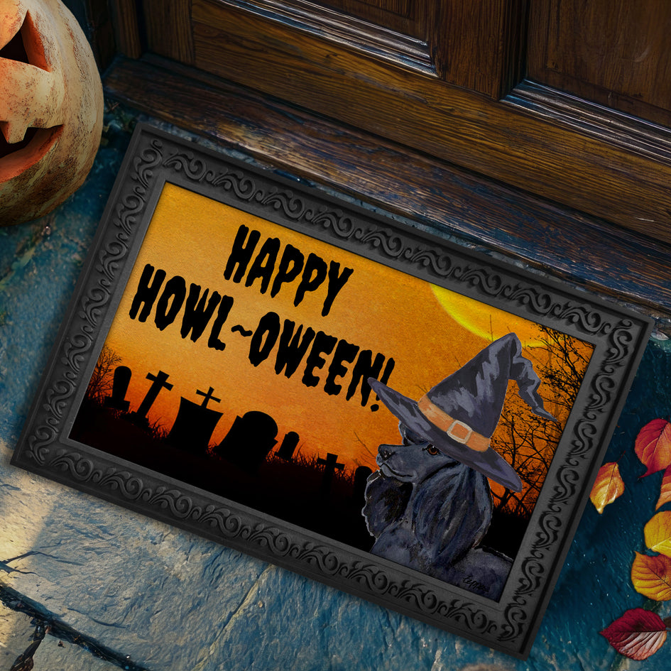 Poodle HAPPY HOWL-OWEEN Welcome Mat