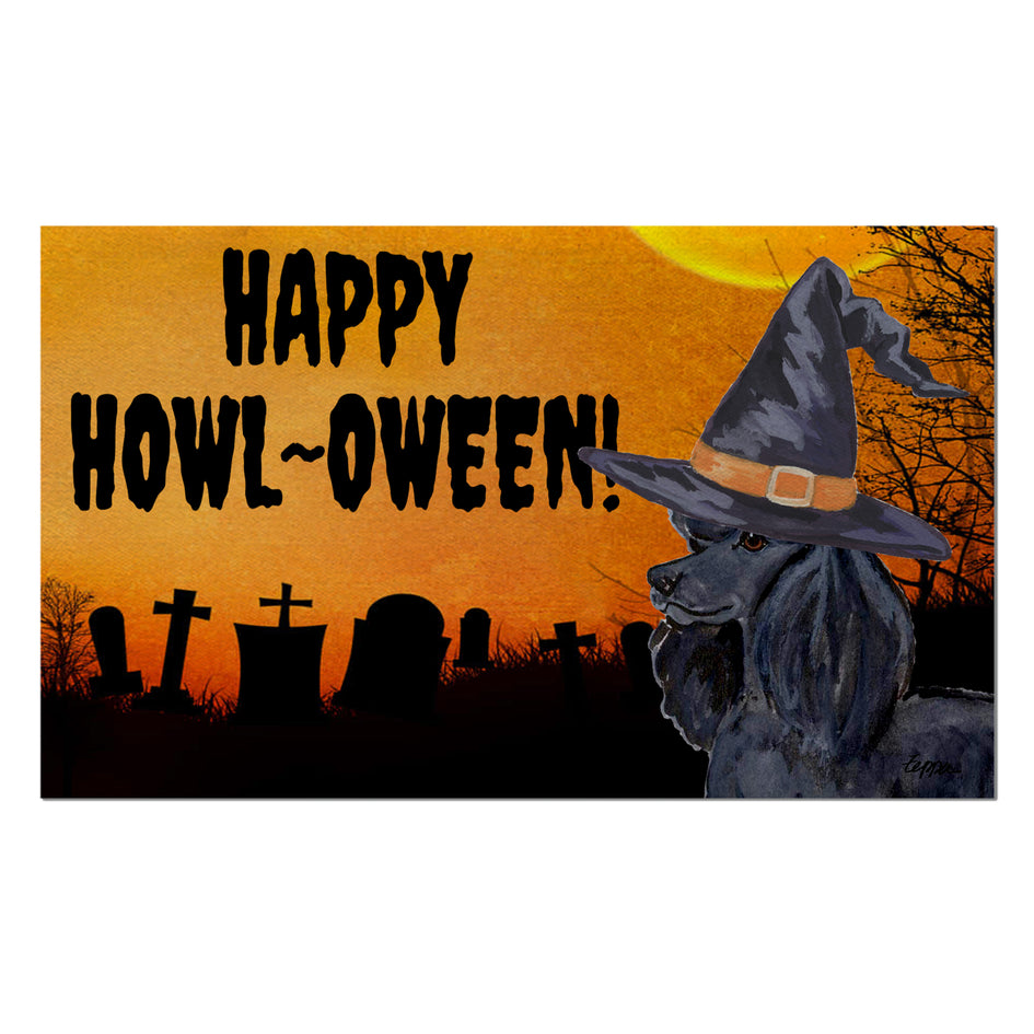 Poodle HAPPY HOWL-OWEEN Welcome Mat