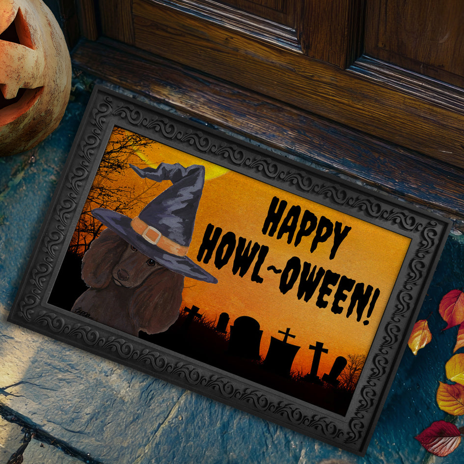 Poodle HAPPY HOWL-OWEEN Welcome Mat