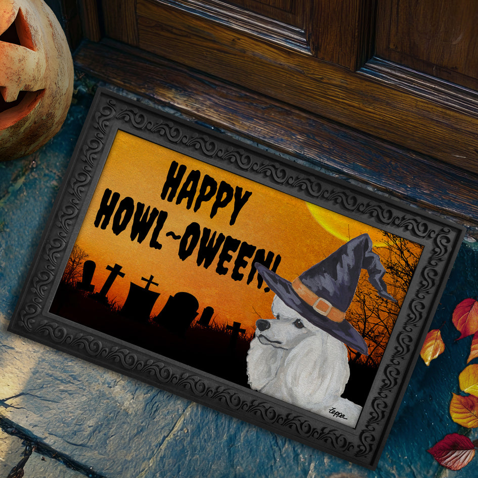 Poodle HAPPY HOWL-OWEEN Welcome Mat