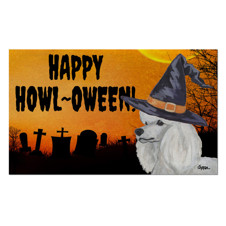 Poodle HAPPY HOWL-OWEEN Welcome Mat