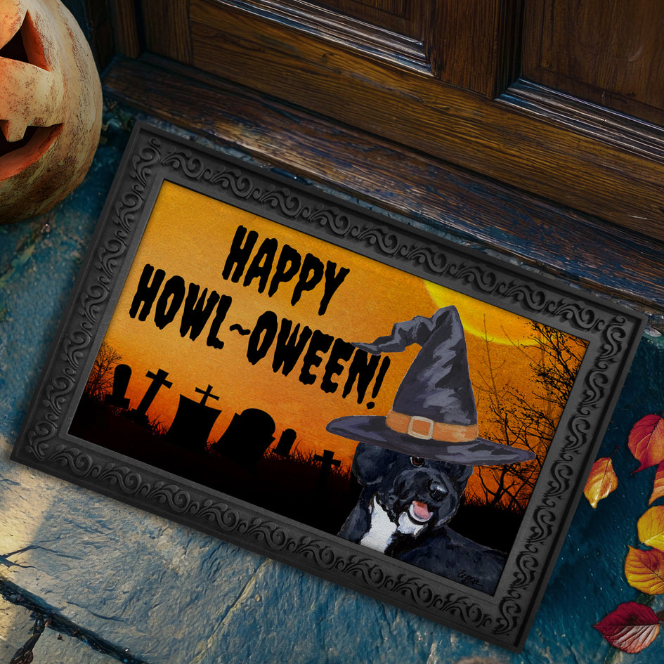 Portuguese Water Dog HAPPY HOWL-OWEEN Welcome Mat
