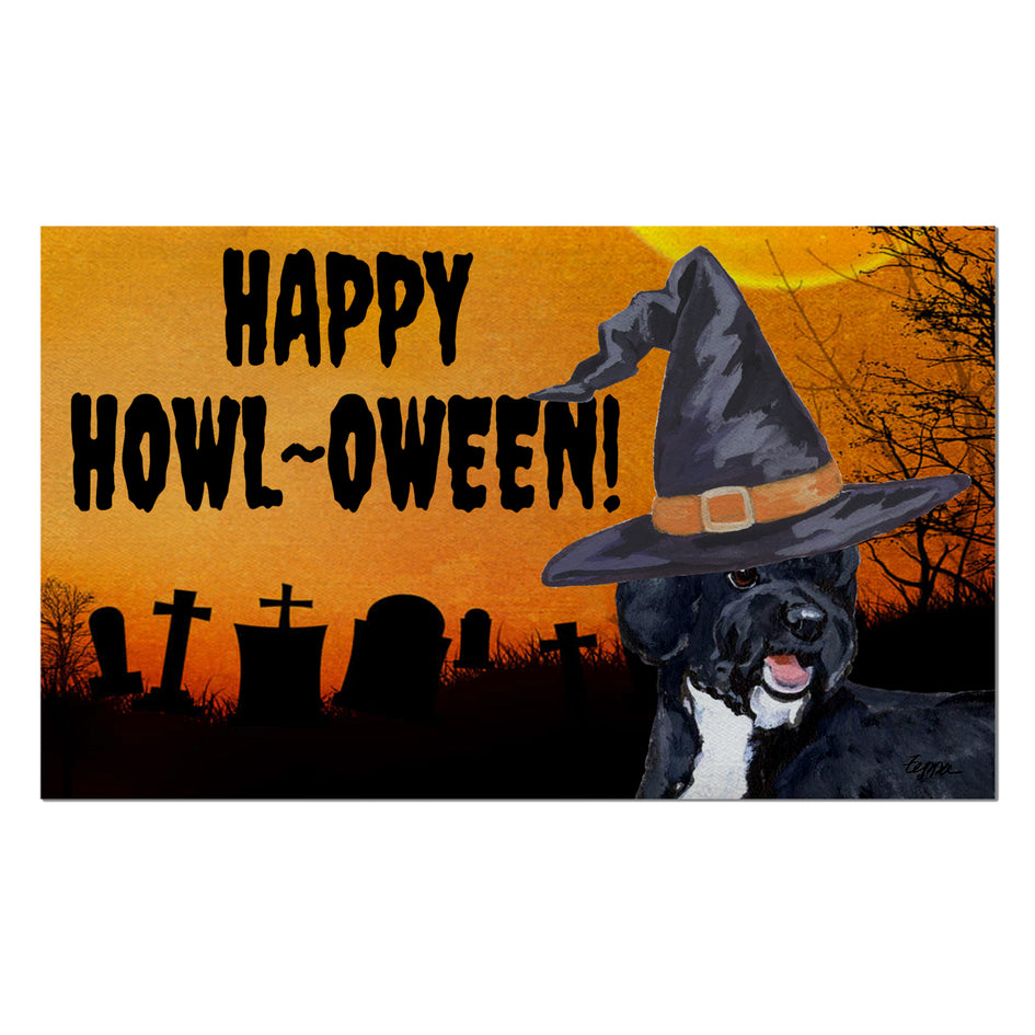 Portuguese Water Dog HAPPY HOWL-OWEEN Welcome Mat