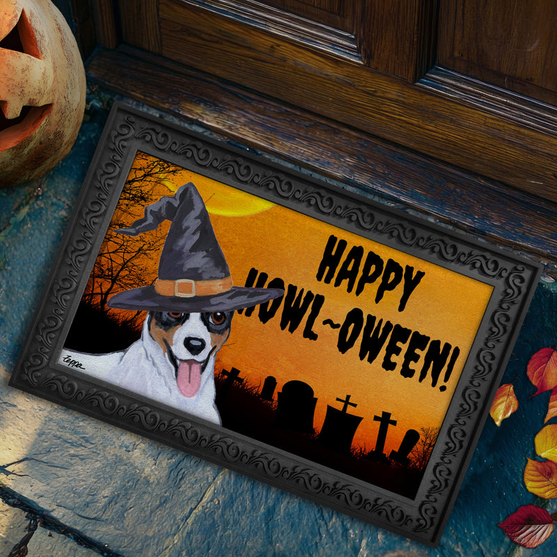 Rat Terrier HAPPY HOWL-OWEEN Welcome Mat