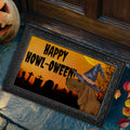 Redbone Coonhound HAPPY HOWL-OWEEN Welcome Mat