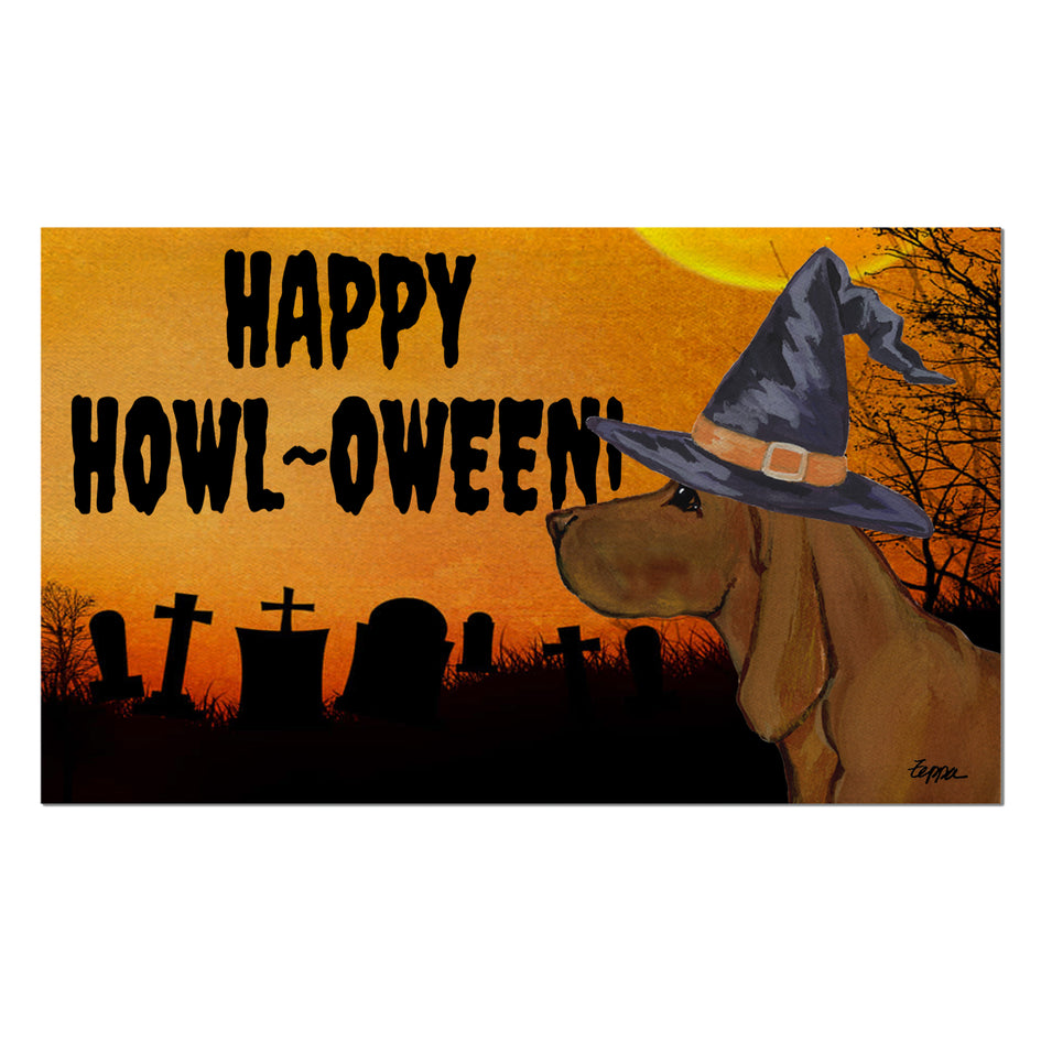 Redbone Coonhound HAPPY HOWL-OWEEN Welcome Mat
