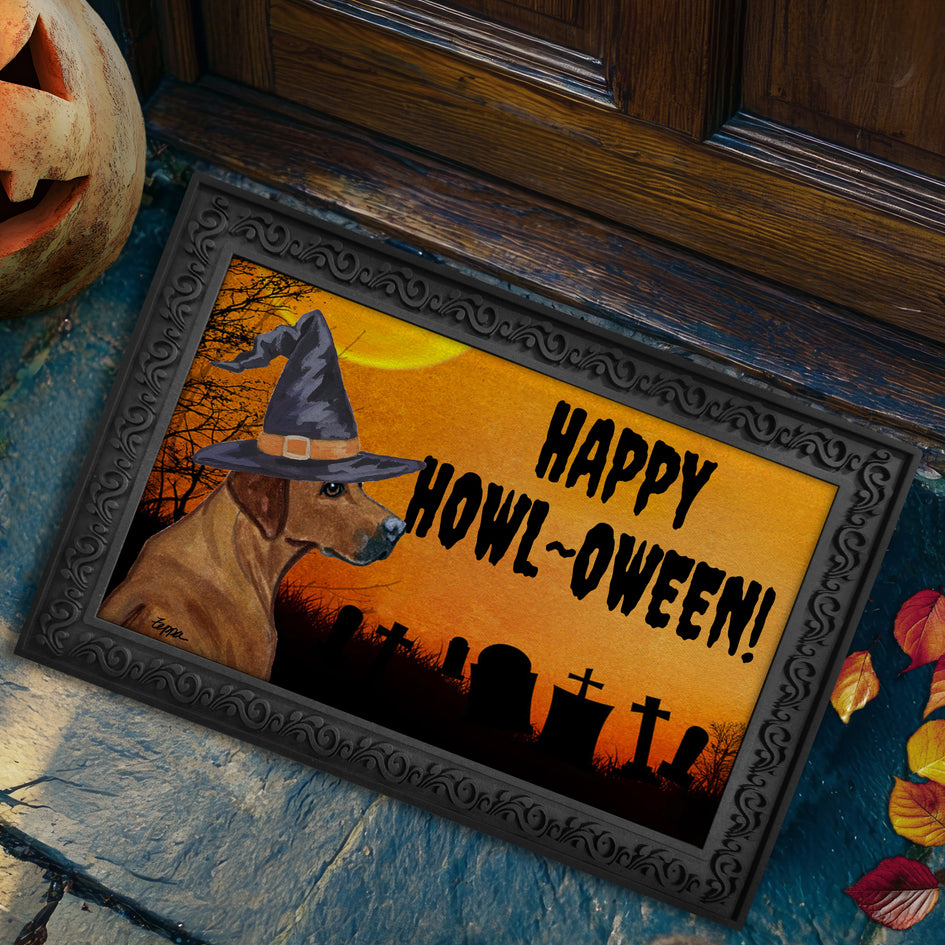 Rhodesian Ridgeback HAPPY HOWL-OWEEN Welcome Mat