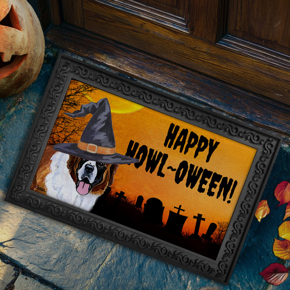 Saint Bernard HAPPY HOWL-OWEEN Welcome Mat