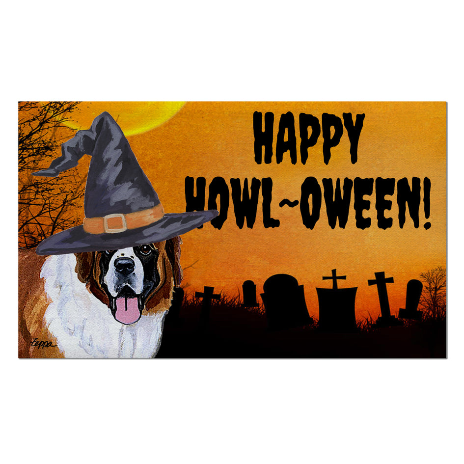 Saint Bernard HAPPY HOWL-OWEEN Welcome Mat
