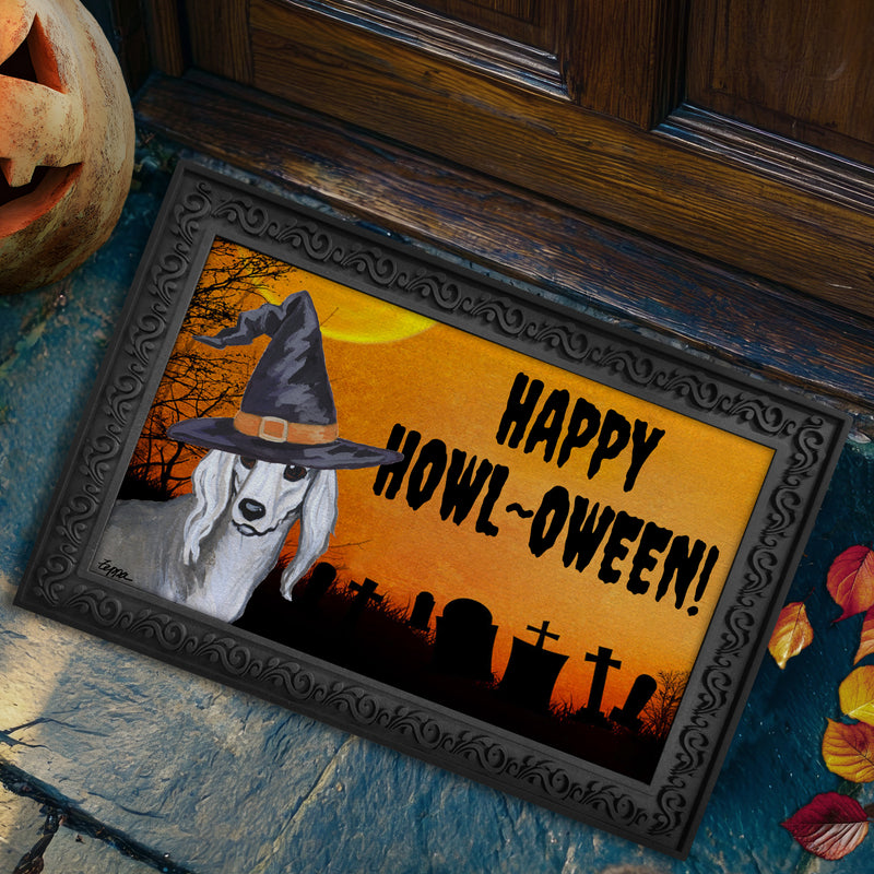 Saluki HAPPY HOWL-OWEEN Welcome Mat