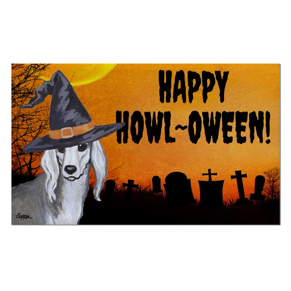 Saluki HAPPY HOWL-OWEEN Welcome Mat