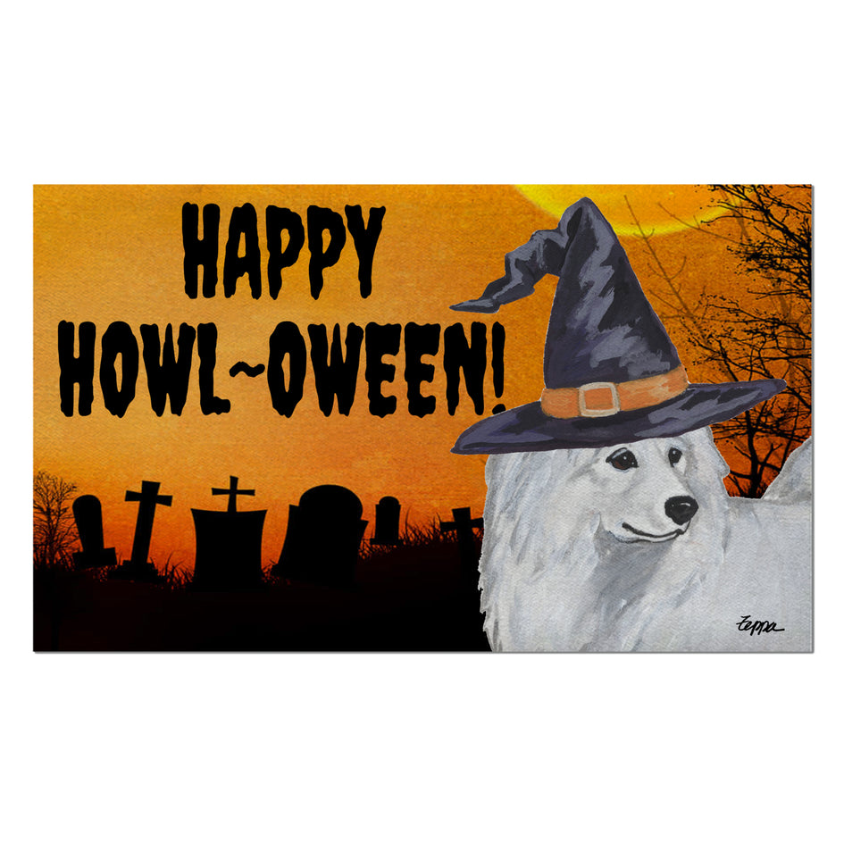 Samoyed HAPPY HOWL-OWEEN Welcome Mat