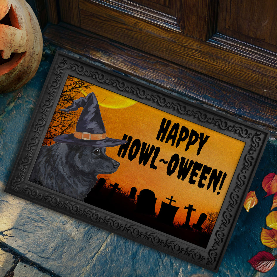 Schipperke HAPPY HOWL-OWEEN Welcome Mat