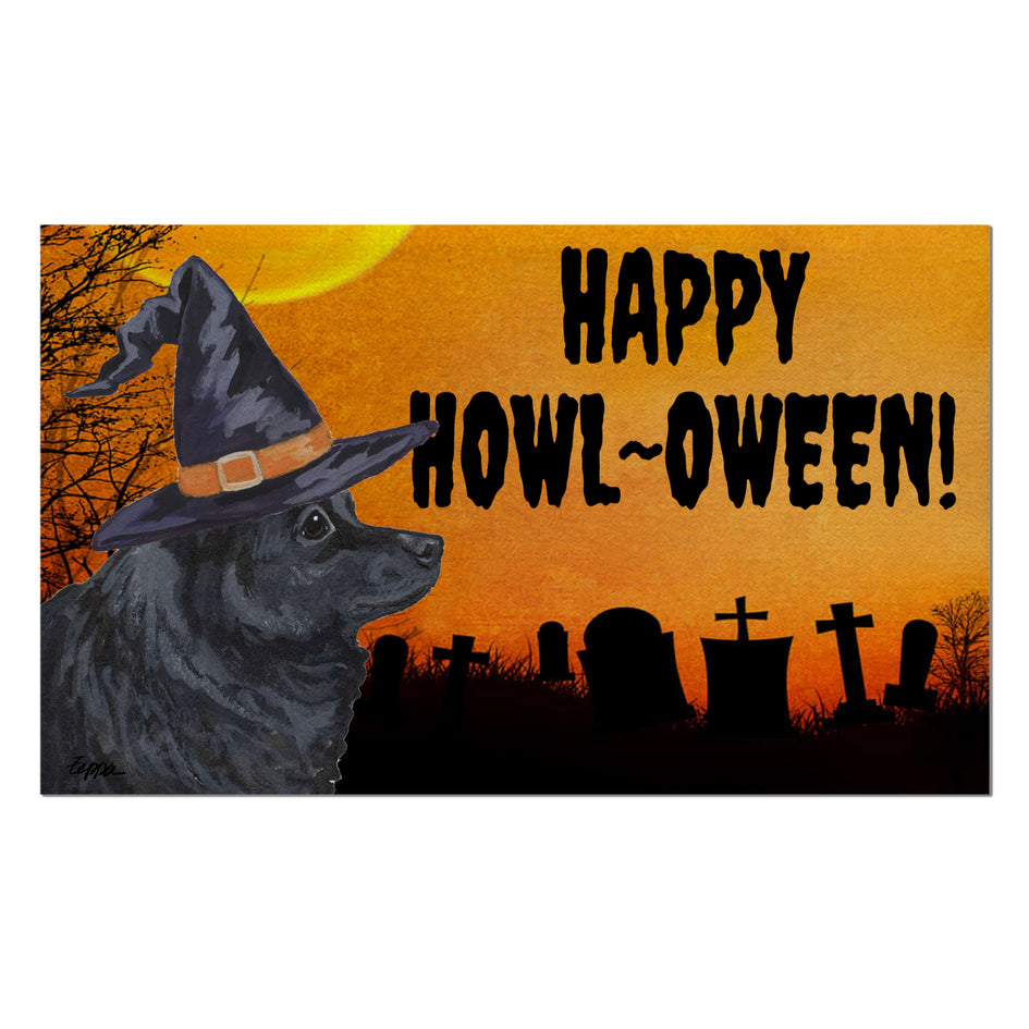 Schipperke HAPPY HOWL-OWEEN Welcome Mat