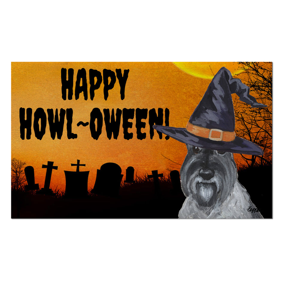 Schnauzer HAPPY HOWL-OWEEN Welcome Mat