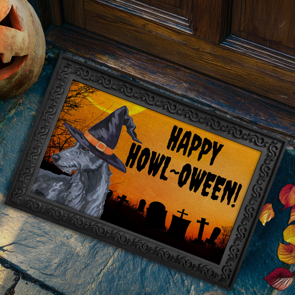 Scottish Deerhound HAPPY HOWL-OWEEN Welcome Mat