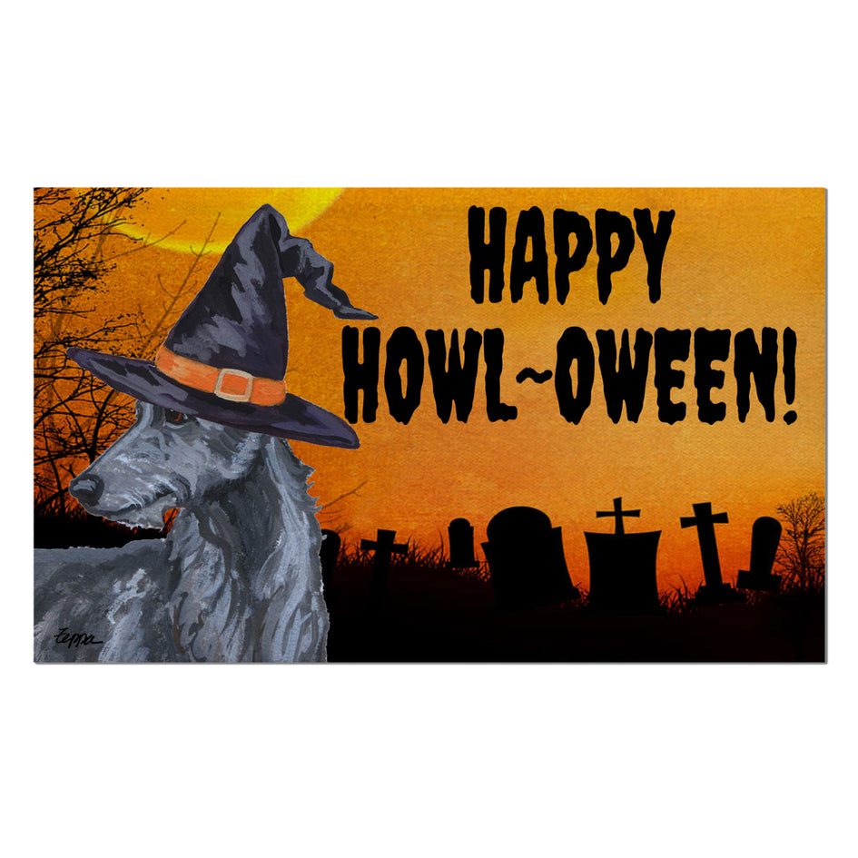 Scottish Deerhound HAPPY HOWL-OWEEN Welcome Mat