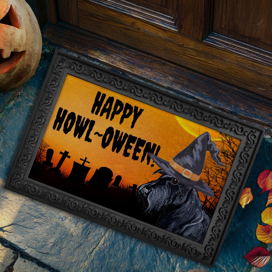 Scottish Terrier HAPPY HOWL-OWEEN Welcome Mat