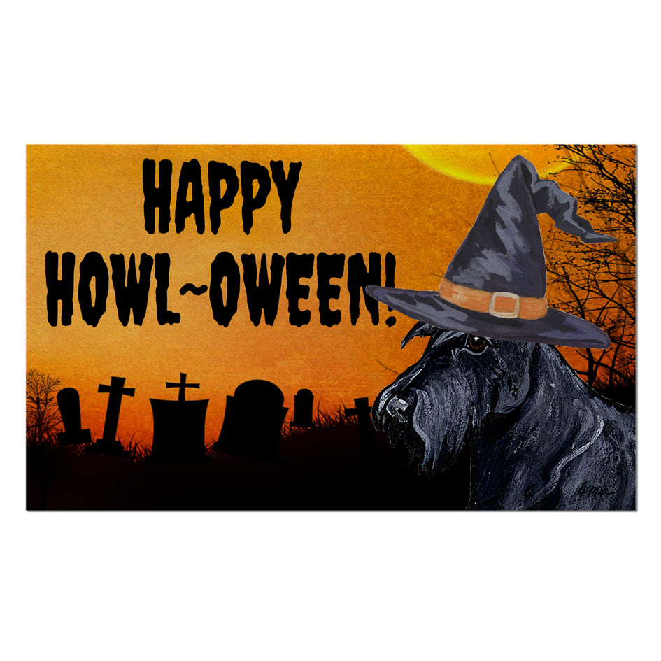 Scottish Terrier HAPPY HOWL-OWEEN Welcome Mat