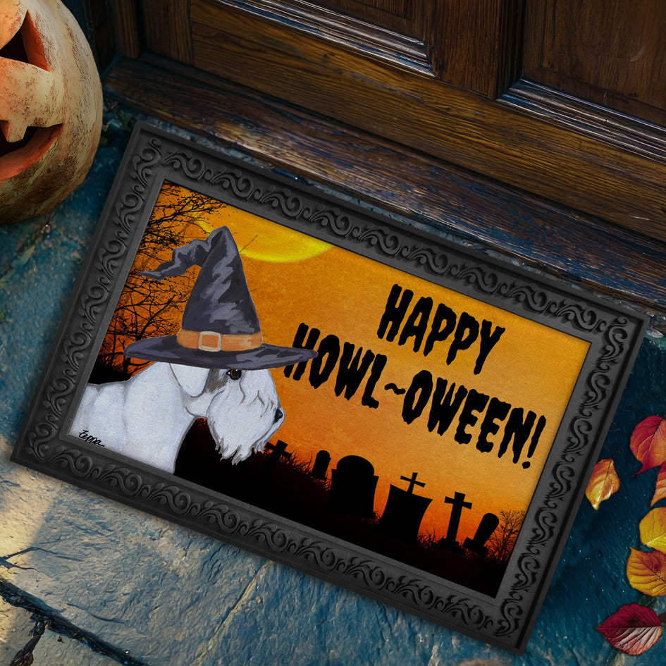 Sealyham Terrier HAPPY HOWL-OWEEN Welcome Mat