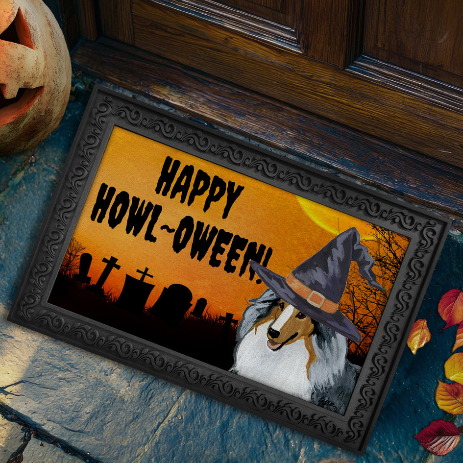 Shetland Sheepdog HAPPY HOWL-OWEEN Welcome Mat