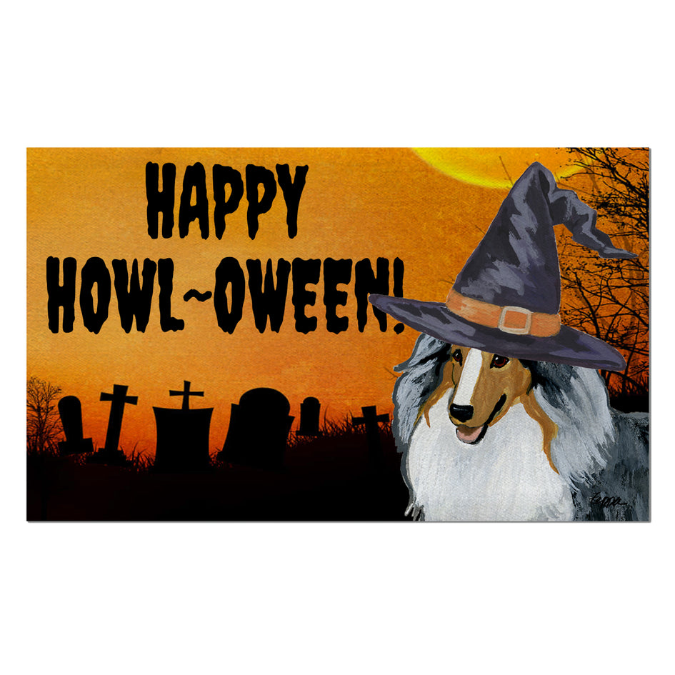 Shetland Sheepdog HAPPY HOWL-OWEEN Welcome Mat