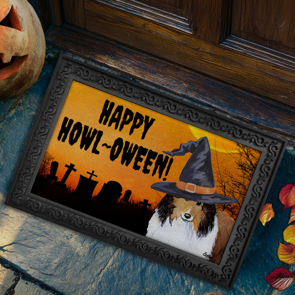 Shetland Sheepdog HAPPY HOWL-OWEEN Welcome Mat
