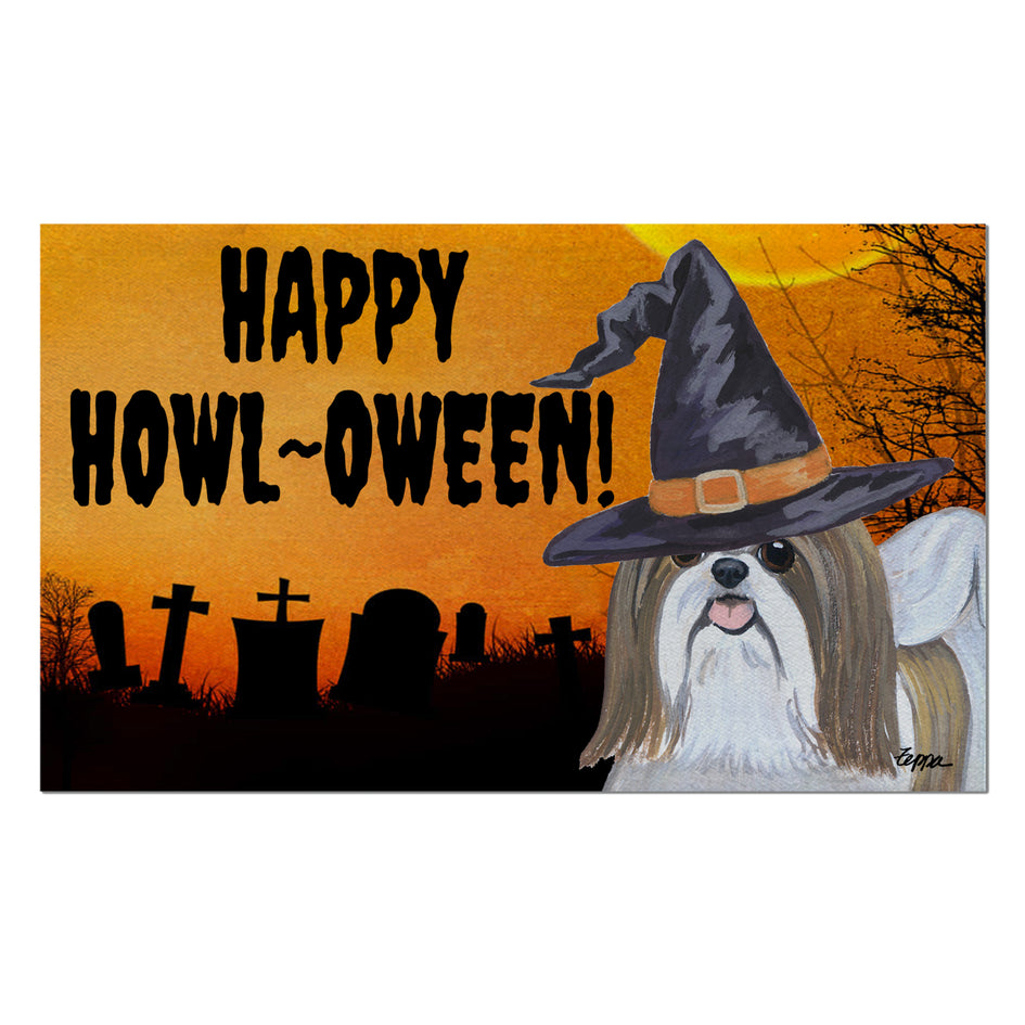 Shih Tzu HAPPY HOWL-OWEEN Welcome Mat