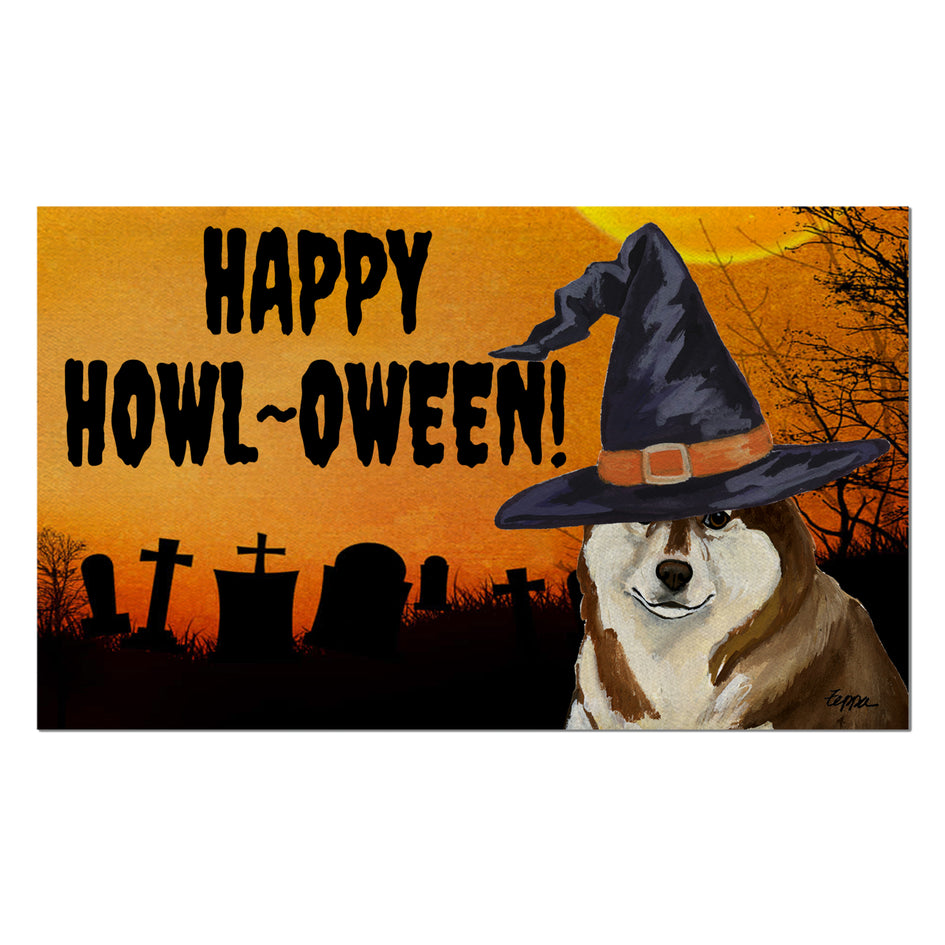 Siberian Husky HAPPY HOWL-OWEEN Welcome Mat