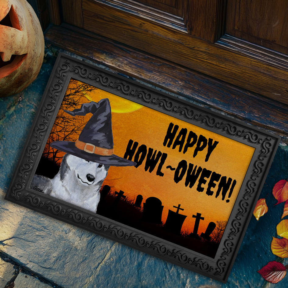 Siberian Husky HAPPY HOWL-OWEEN Welcome Mat