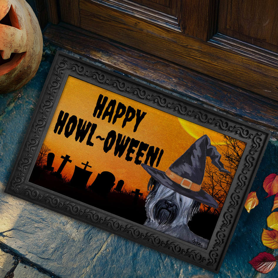 Skye Terrier HAPPY HOWL-OWEEN Welcome Mat