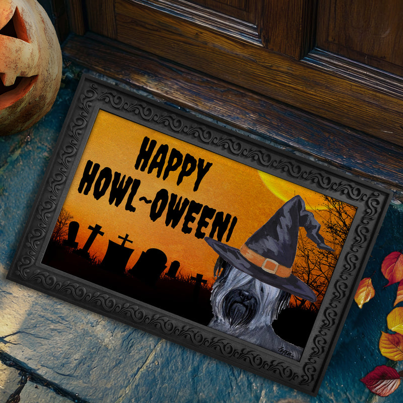 Skye Terrier HAPPY HOWL-OWEEN Welcome Mat