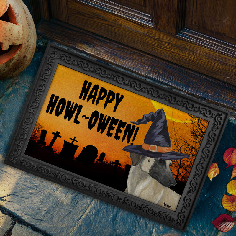 Sloughi HAPPY HOWL-OWEEN Welcome Mat