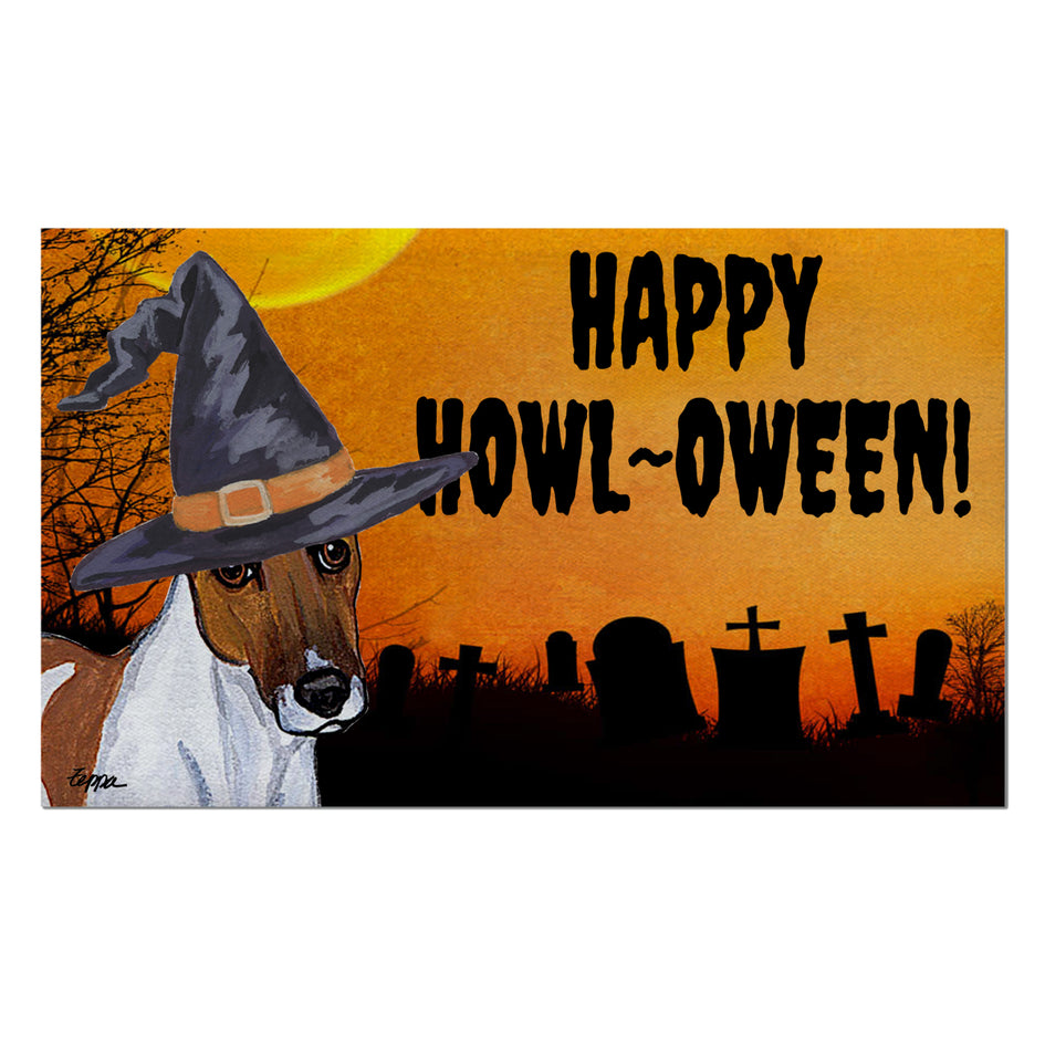 Smooth Fox Terrier HAPPY HOWL-OWEEN Welcome Mat