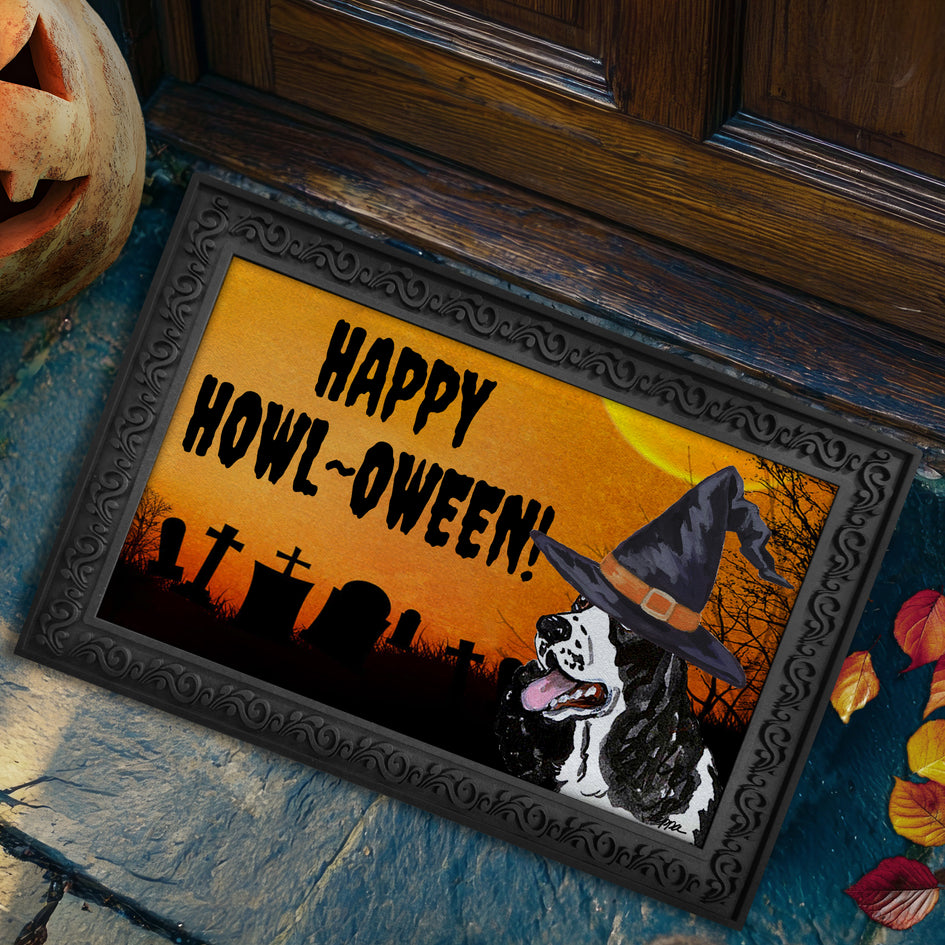 English Springer Spaniel HAPPY HOWL-OWEEN Welcome Mat