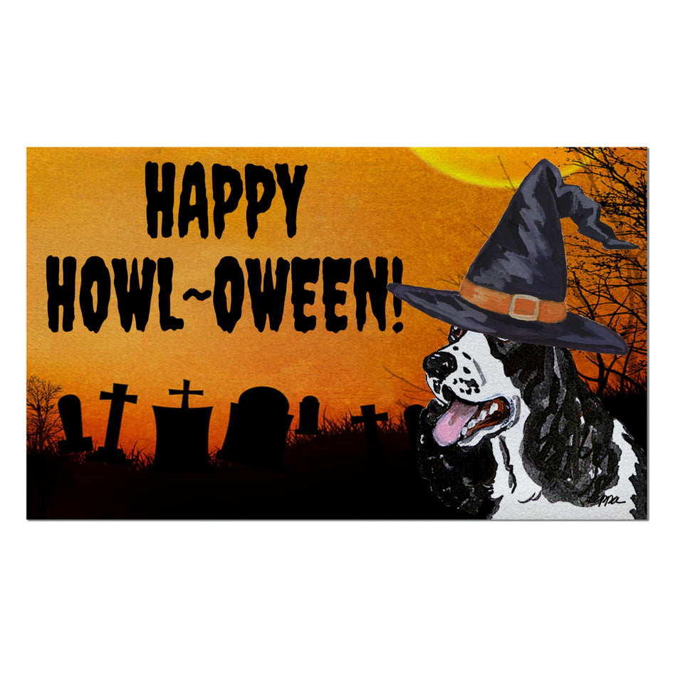 English Springer Spaniel HAPPY HOWL-OWEEN Welcome Mat
