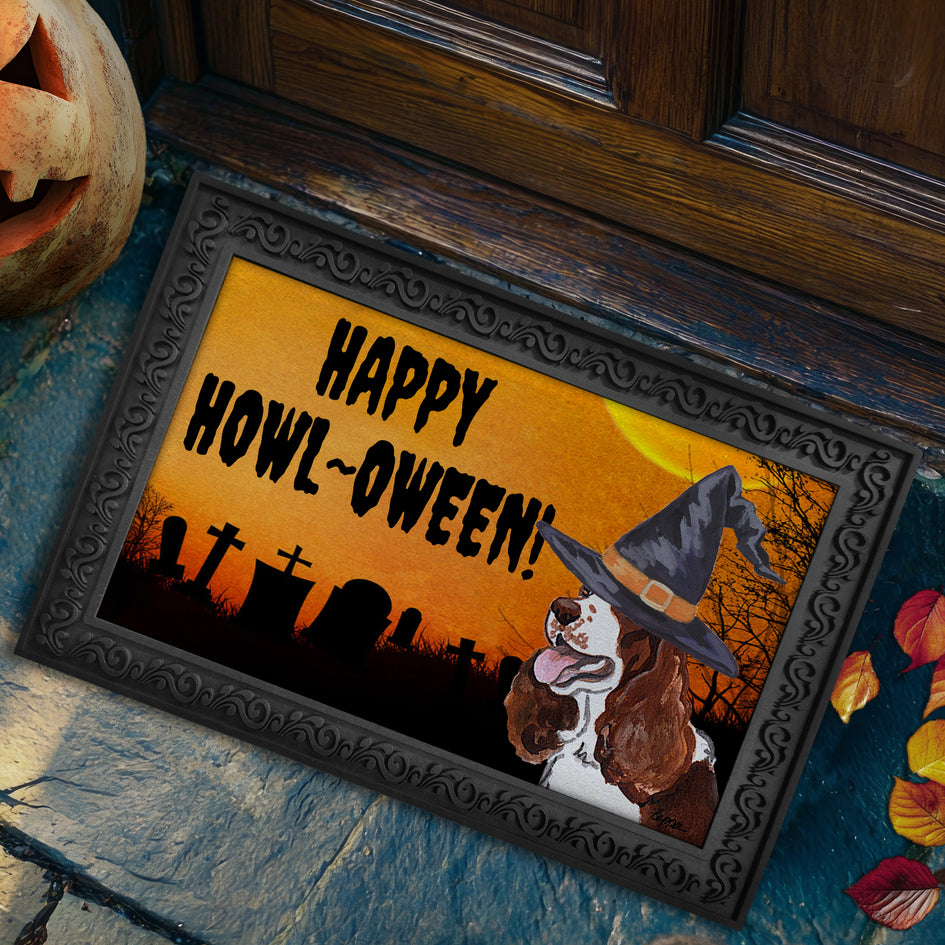 English Springer Spaniel HAPPY HOWL-OWEEN Welcome Mat