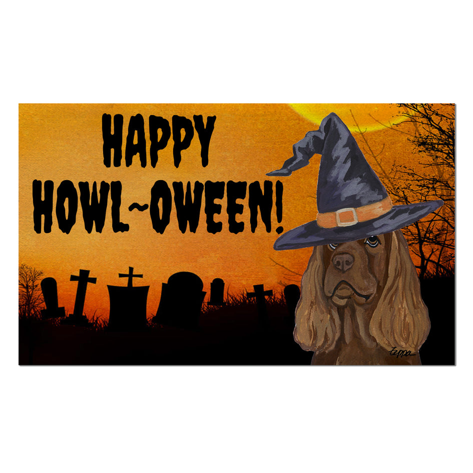 Sussex Spaniel HAPPY HOWL-OWEEN Welcome Mat