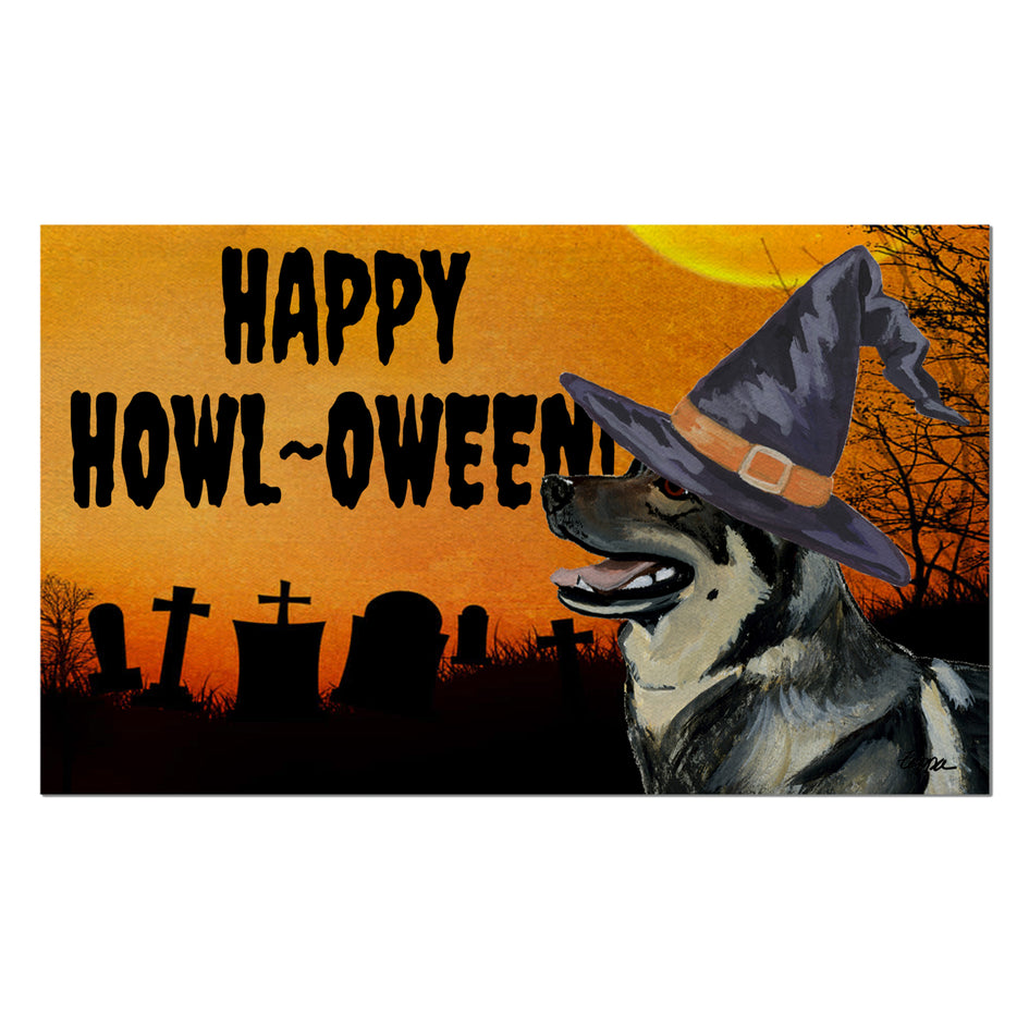 Swedish Vallhund HAPPY HOWL-OWEEN Welcome Mat