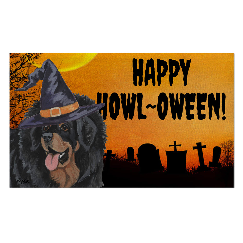 Tibetan Mastiff HAPPY HOWL-OWEEN Welcome Mat