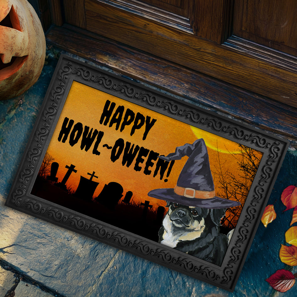 Tibetan Spaniel HAPPY HOWL-OWEEN Welcome Mat
