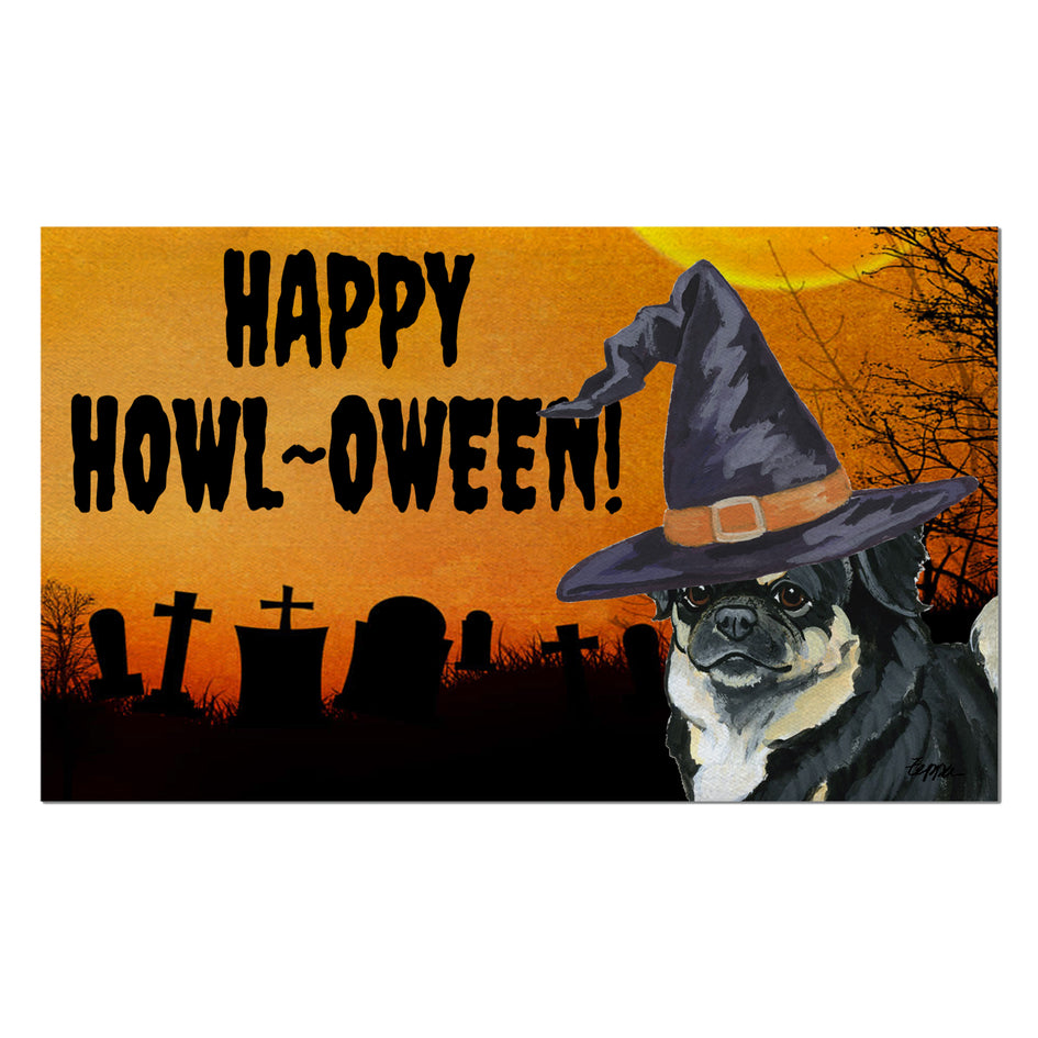 Tibetan Spaniel HAPPY HOWL-OWEEN Welcome Mat