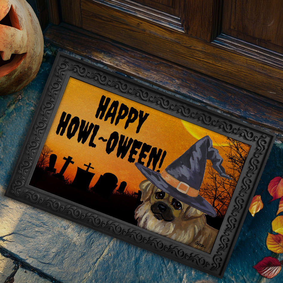 Tibetan Spaniel HAPPY HOWL-OWEEN Welcome Mat