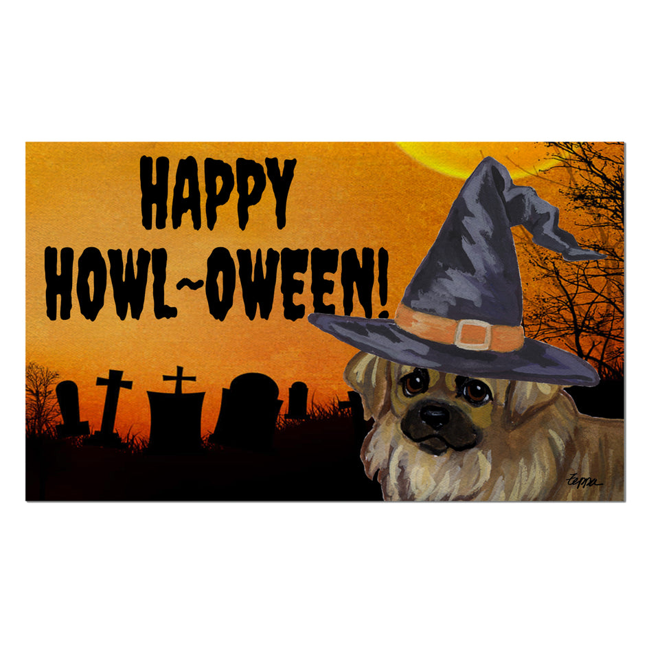 Tibetan Spaniel HAPPY HOWL-OWEEN Welcome Mat