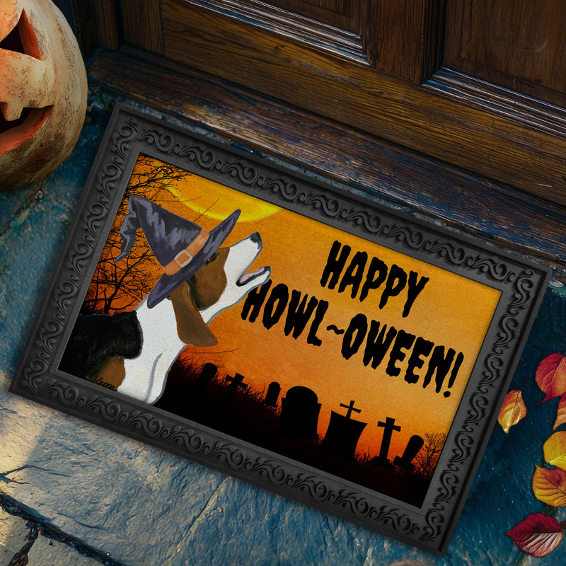 Treeing Walker Coonhound HAPPY HOWL-OWEEN Welcome Mat