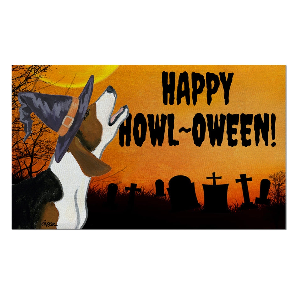Treeing Walker Coonhound HAPPY HOWL-OWEEN Welcome Mat