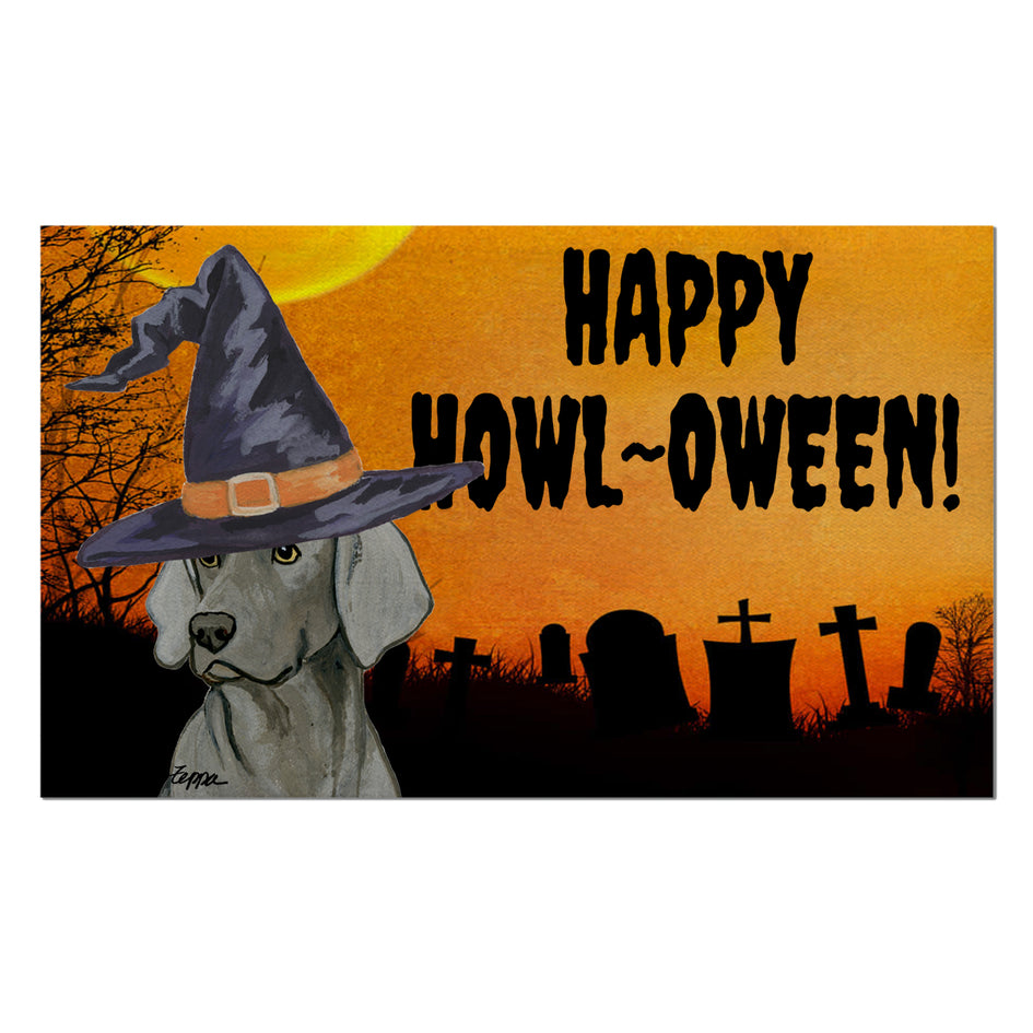 Weimaraner HAPPY HOWL-OWEEN Welcome Mat